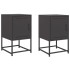 Mesitas de noche 2 uds acero negra 36x39x60,5