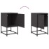 Mesitas de noche 2 uds acero negra 36x39x60,5