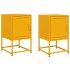 Mesitas de noche 2 uds acero amarillo mostaza 36x39x60,5