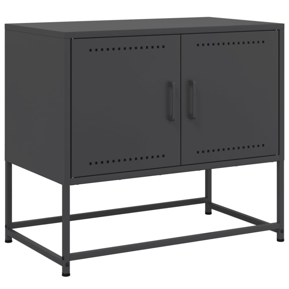 Mueble para TV de acero negro 68,5x39x60,5