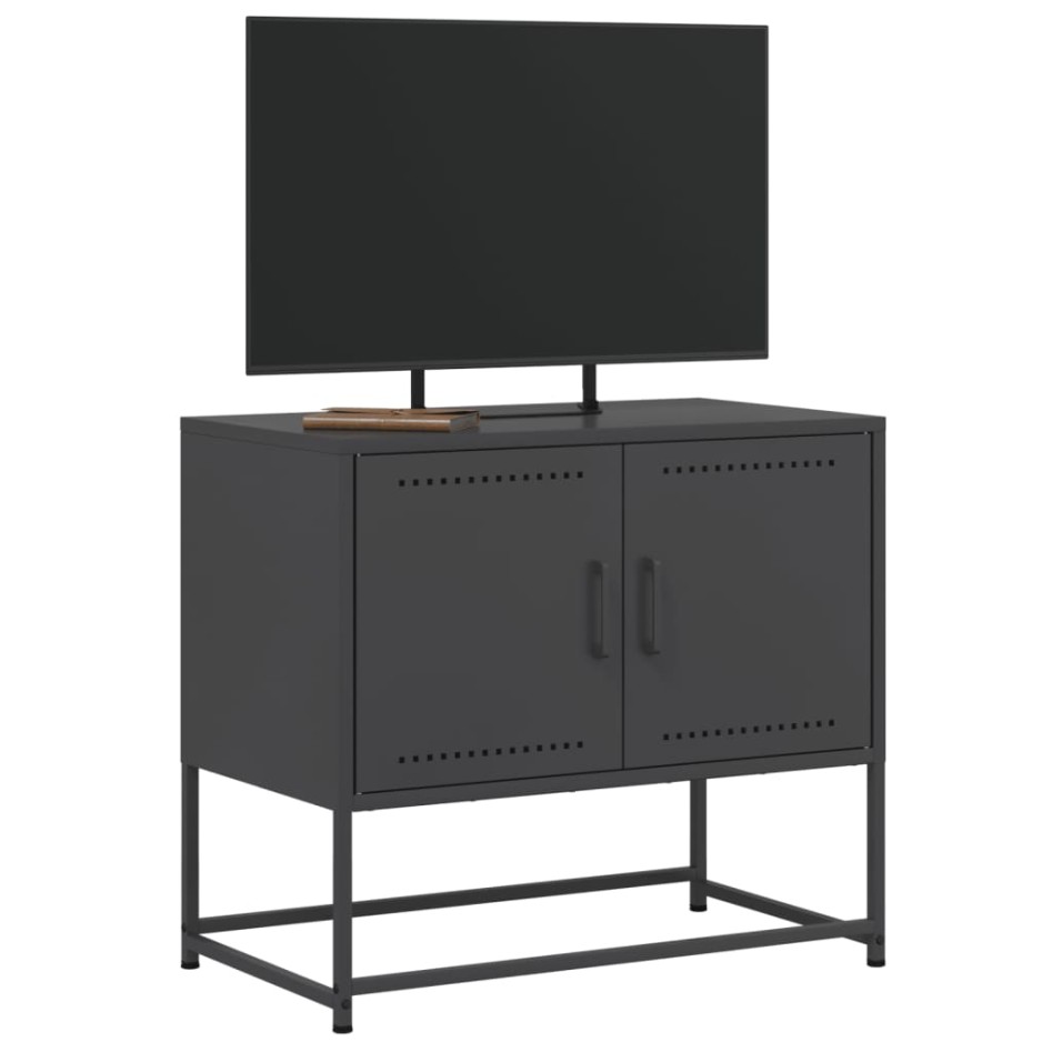 Mueble para TV de acero negro 68,5x39x60,5