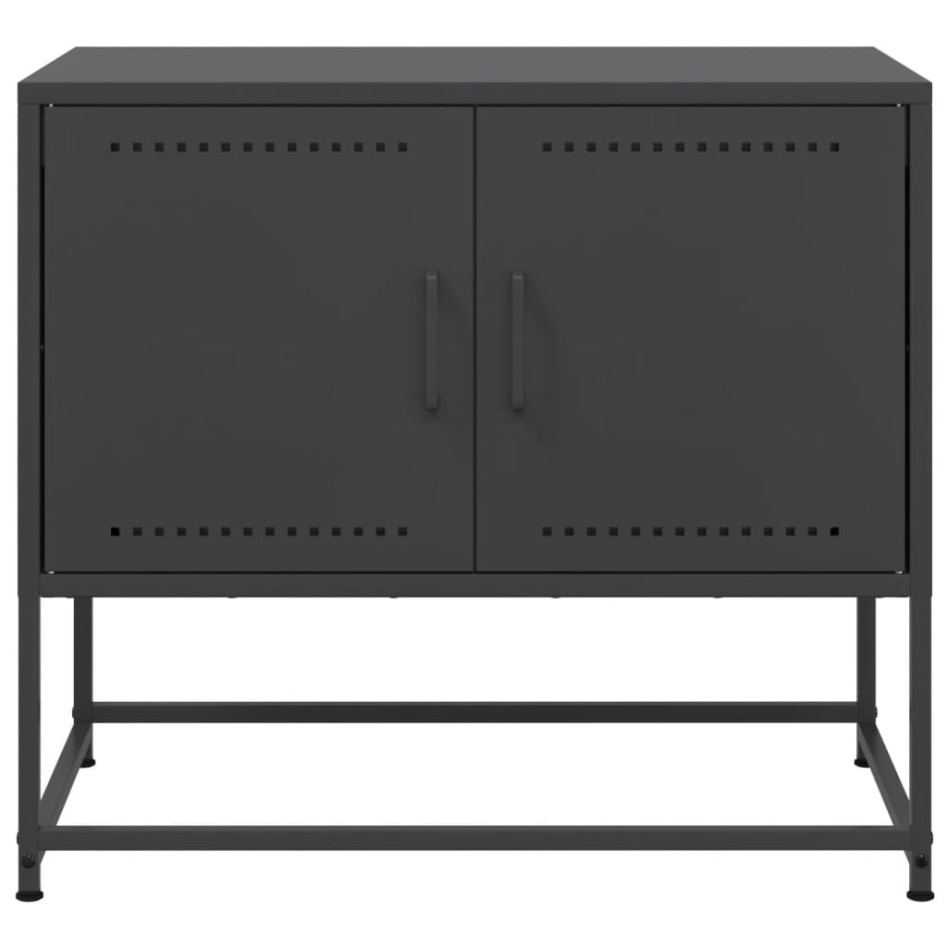 Mueble para TV de acero negro 68,5x39x60,5