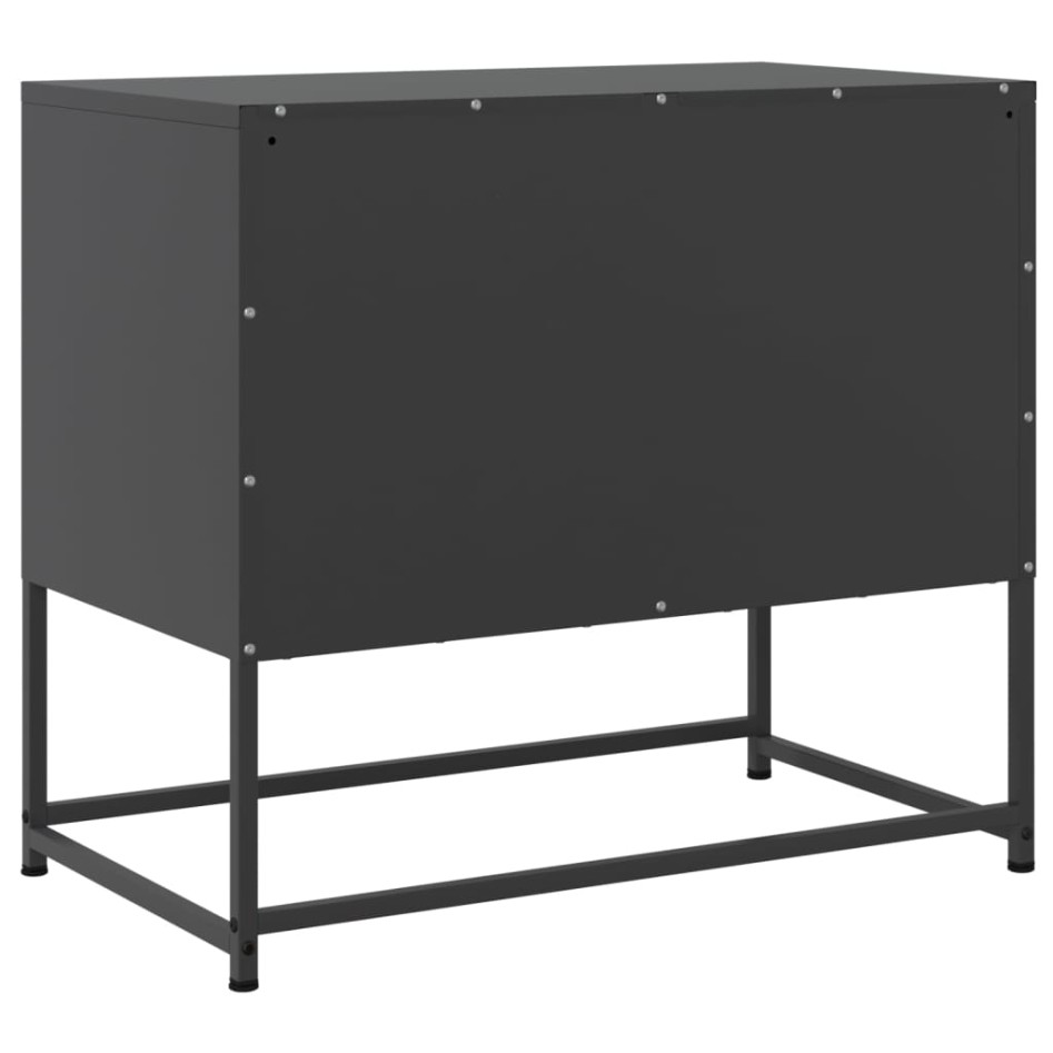 Mueble para TV de acero negro 68,5x39x60,5
