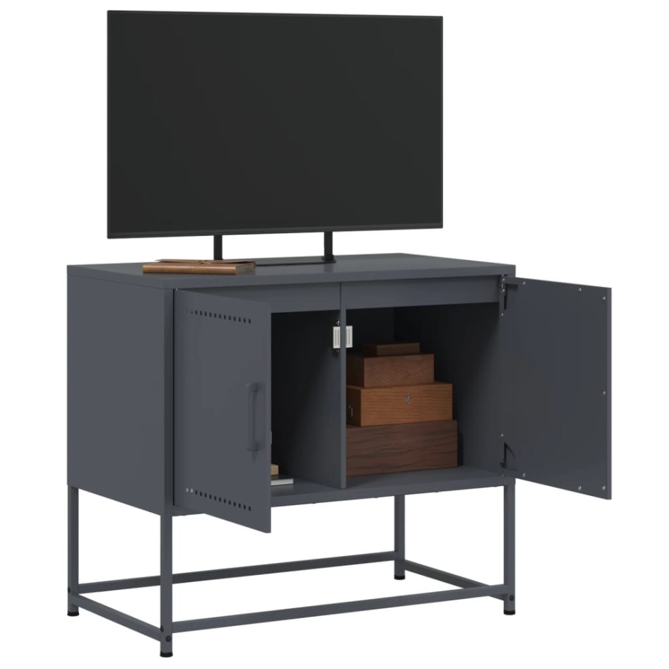 Mueble para TV de acero gris antracita 68,5x39x60,5