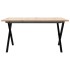 Mesa de centro marco X madera maciza pino y acero 90x90x45