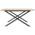 Mesa de centro marco X madera maciza pino y acero 90x90x45