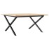 Mesa de centro marco X madera maciza pino y acero 90x90x45