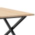 Mesa de centro marco X madera maciza pino y acero 90x90x45