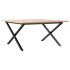 Mesa de centro marco X madera maciza pino y acero 80x80x45