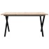 Mesa de centro marco X madera maciza pino y acero 80x80x45