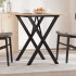 Mesa de comedor marco X madera maciza pino y acero 70x70x75