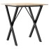 Mesa de comedor marco X madera maciza pino y acero 70x70x75