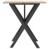 Mesa de comedor marco X madera maciza pino y acero 70x70x75