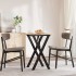 Mesa de comedor marco X madera maciza pino y acero 50x50x75