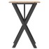 Mesa de comedor marco X madera maciza pino y acero 50x50x75