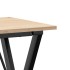Mesa de comedor marco X madera maciza pino y acero 50x50x75