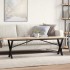 Mesa de centro marco X madera maciza pino y acero