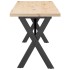 Mesa de centro marco X madera maciza pino y acero