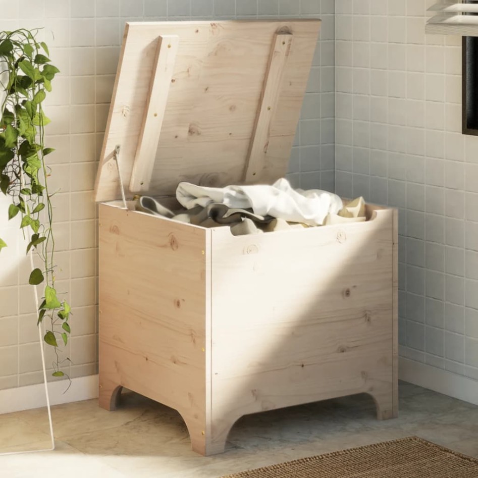 Caja de almacenaje con tapa RANA madera maciza pino 60x49x54