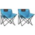 Sillas de camping con bolsillo plegables 2 unidades azul