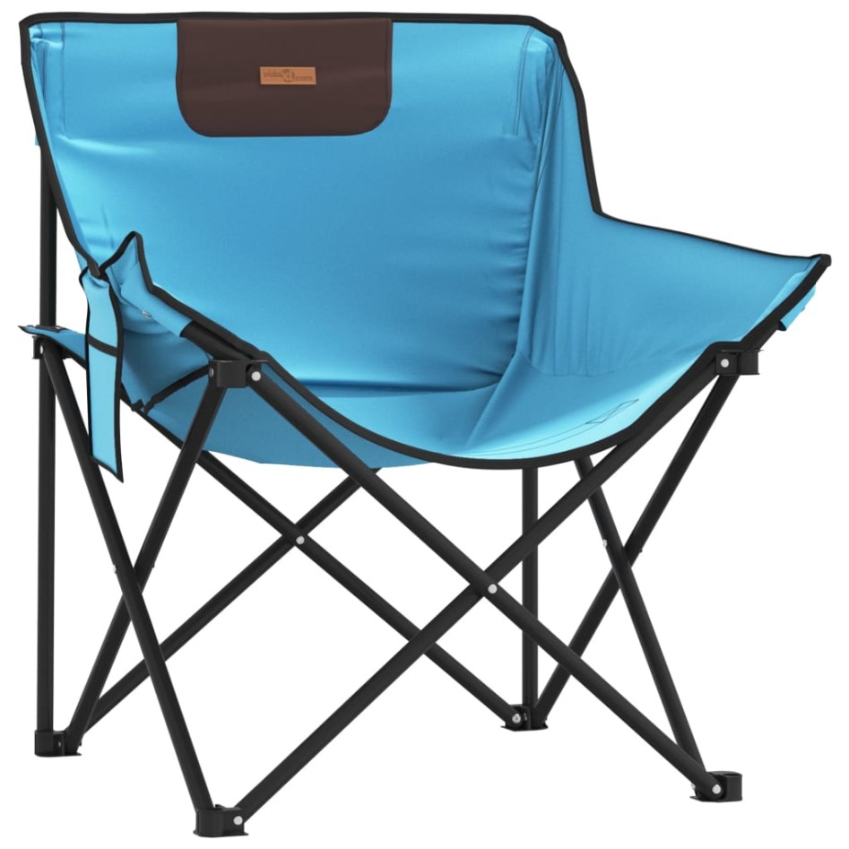 Sillas de camping con bolsillo plegables 2 unidades azul