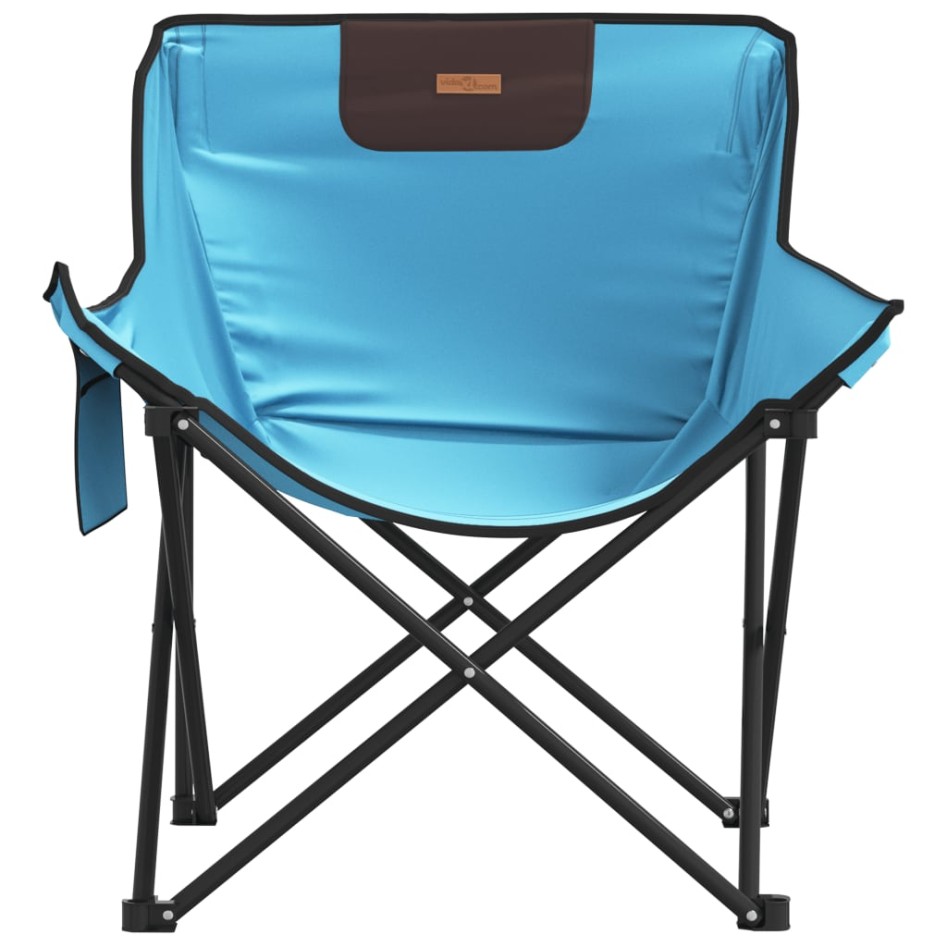 Sillas de camping con bolsillo plegables 2 unidades azul
