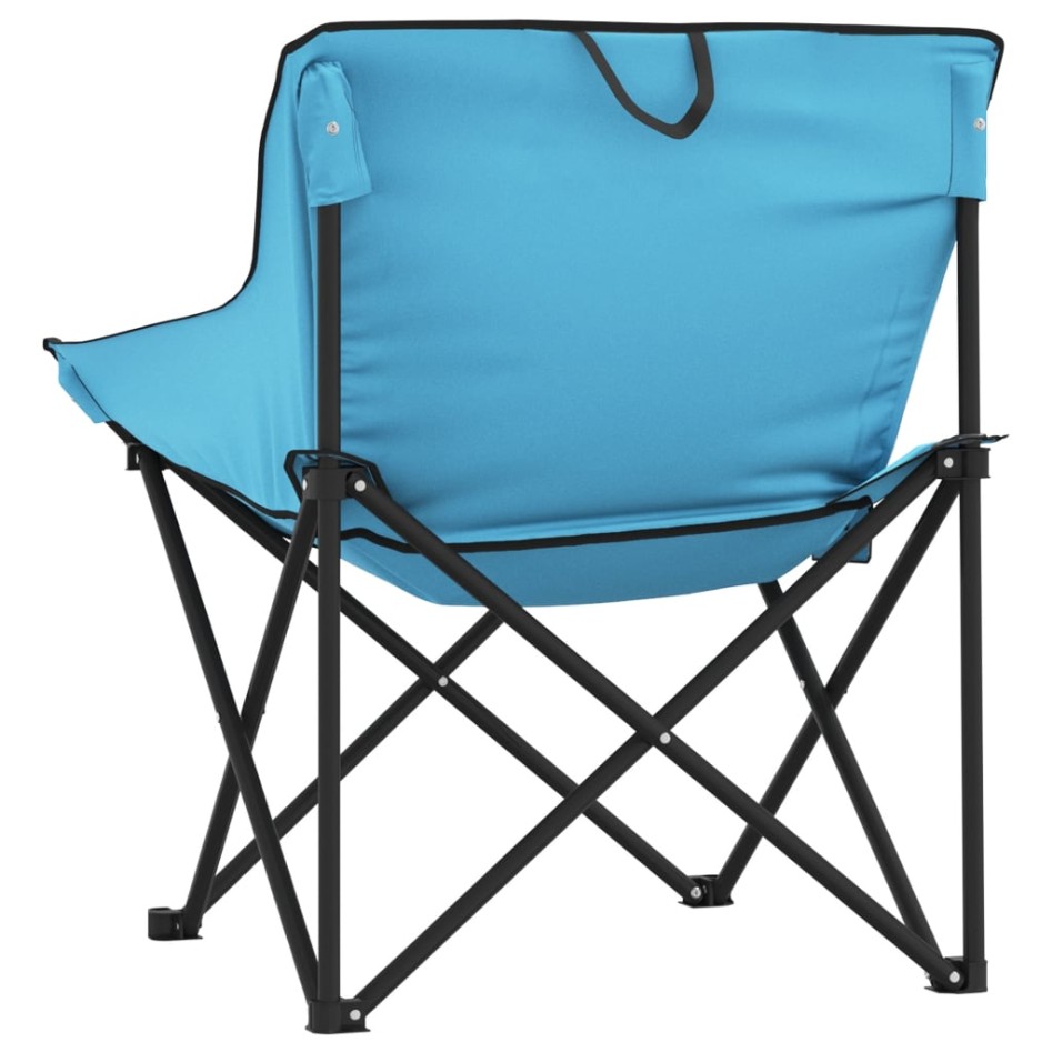Sillas de camping con bolsillo plegables 2 unidades azul