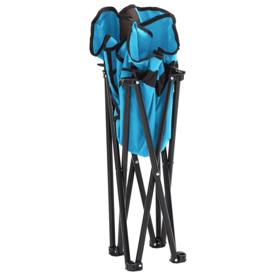Sillas de camping con bolsillo plegables 2 unidades azul