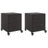 Mesitas de noche 2 uds acero negra 36x39x43,5