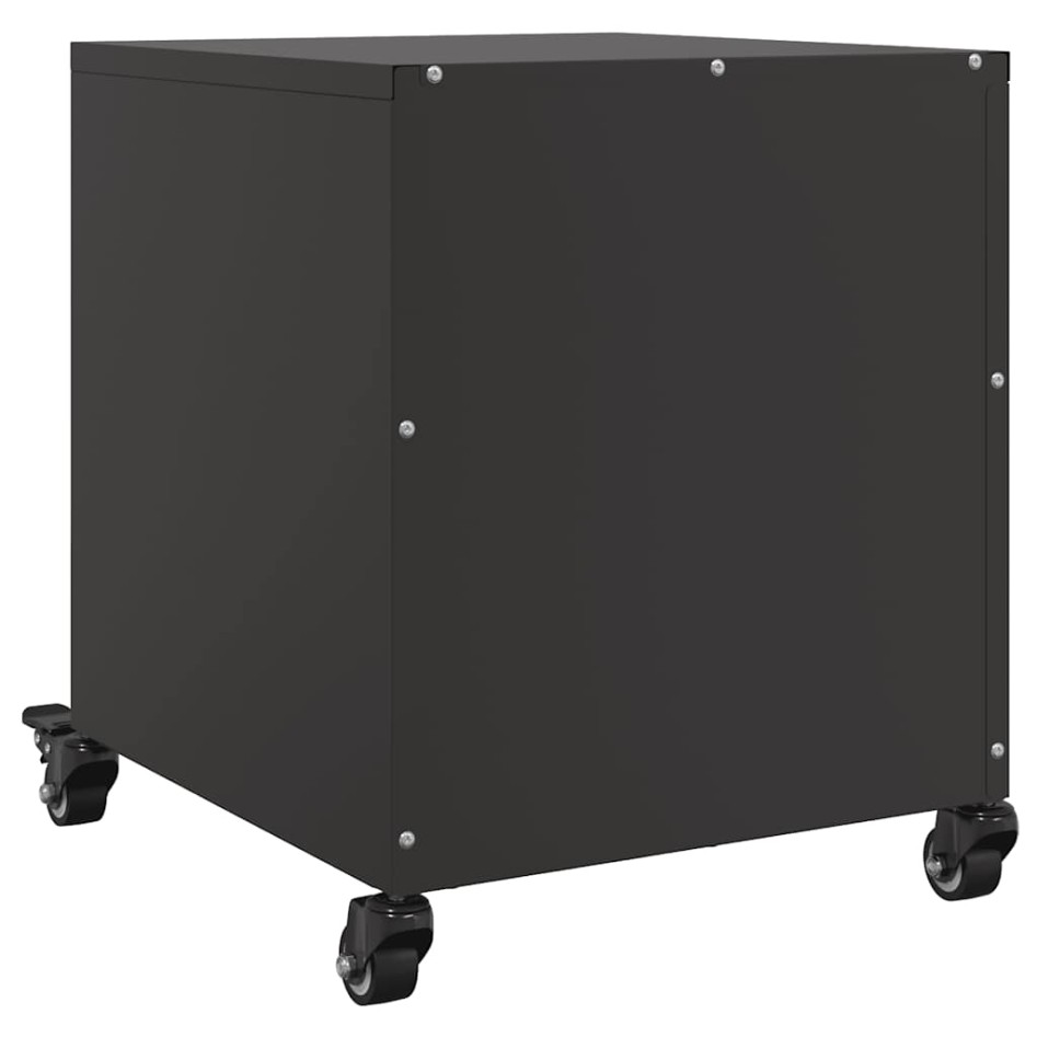 Mesitas de noche 2 uds acero negra 36x39x43,5