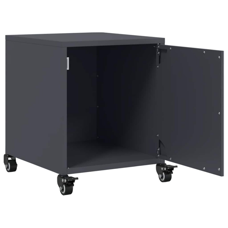 Mesitas de noche 2 unidades acero gris antracita 36x39x43,5