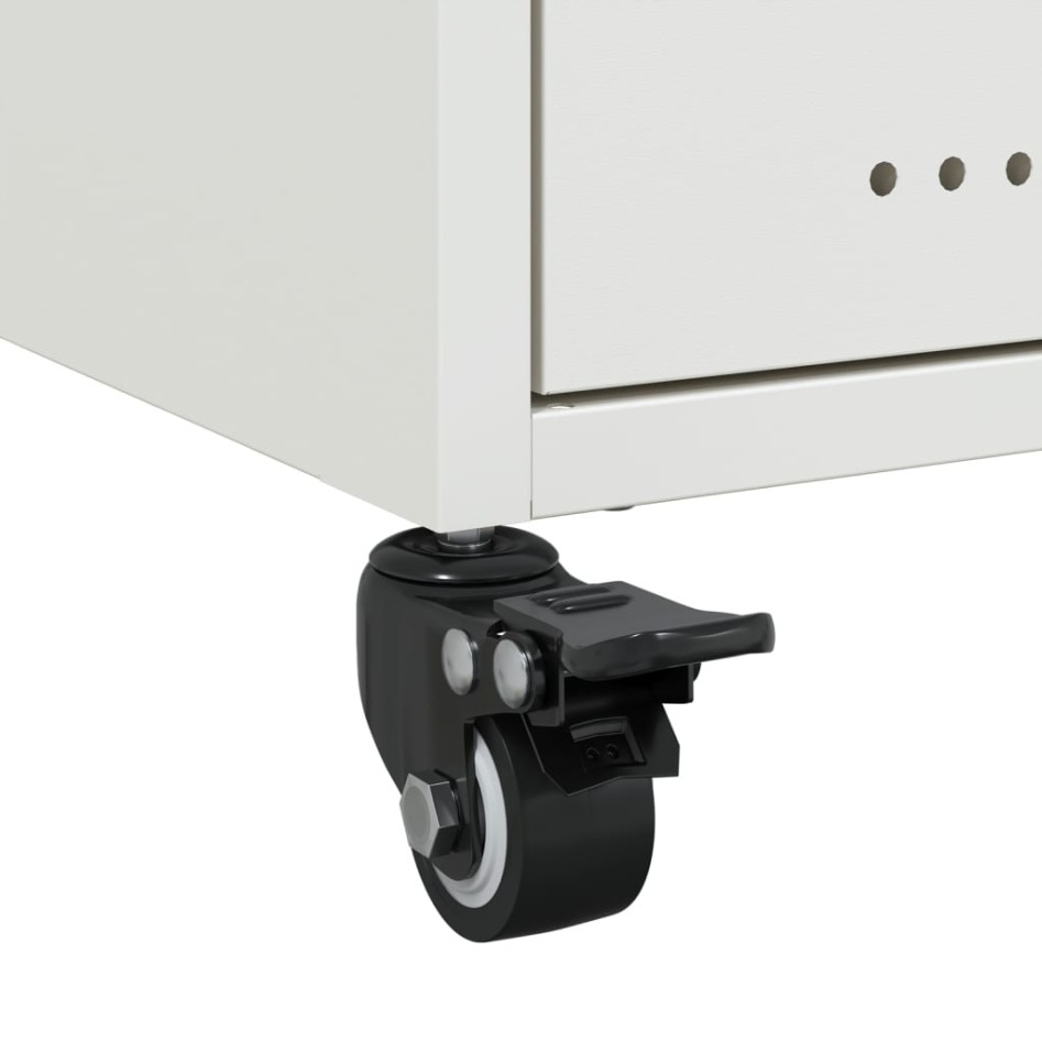 Mesitas de noche 2 unidades acero blanco 36x39x43,5