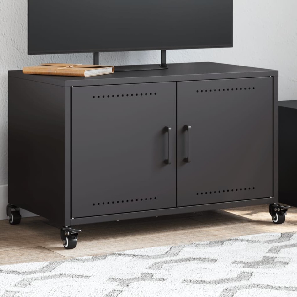 Mueble de TV acero negro 68x39x43,5