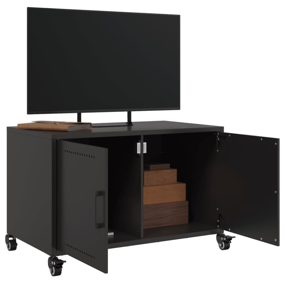 Mueble de TV acero negro 68x39x43,5