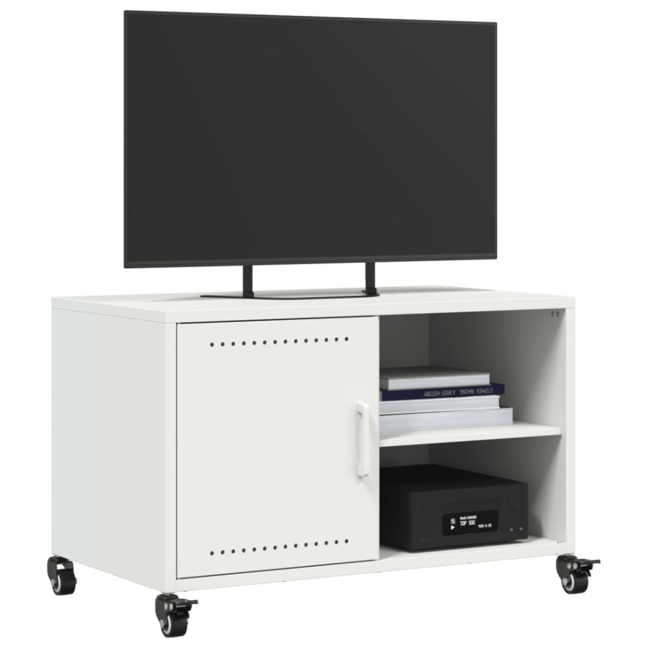 Mueble de TV acero blanco 68x39x43,5