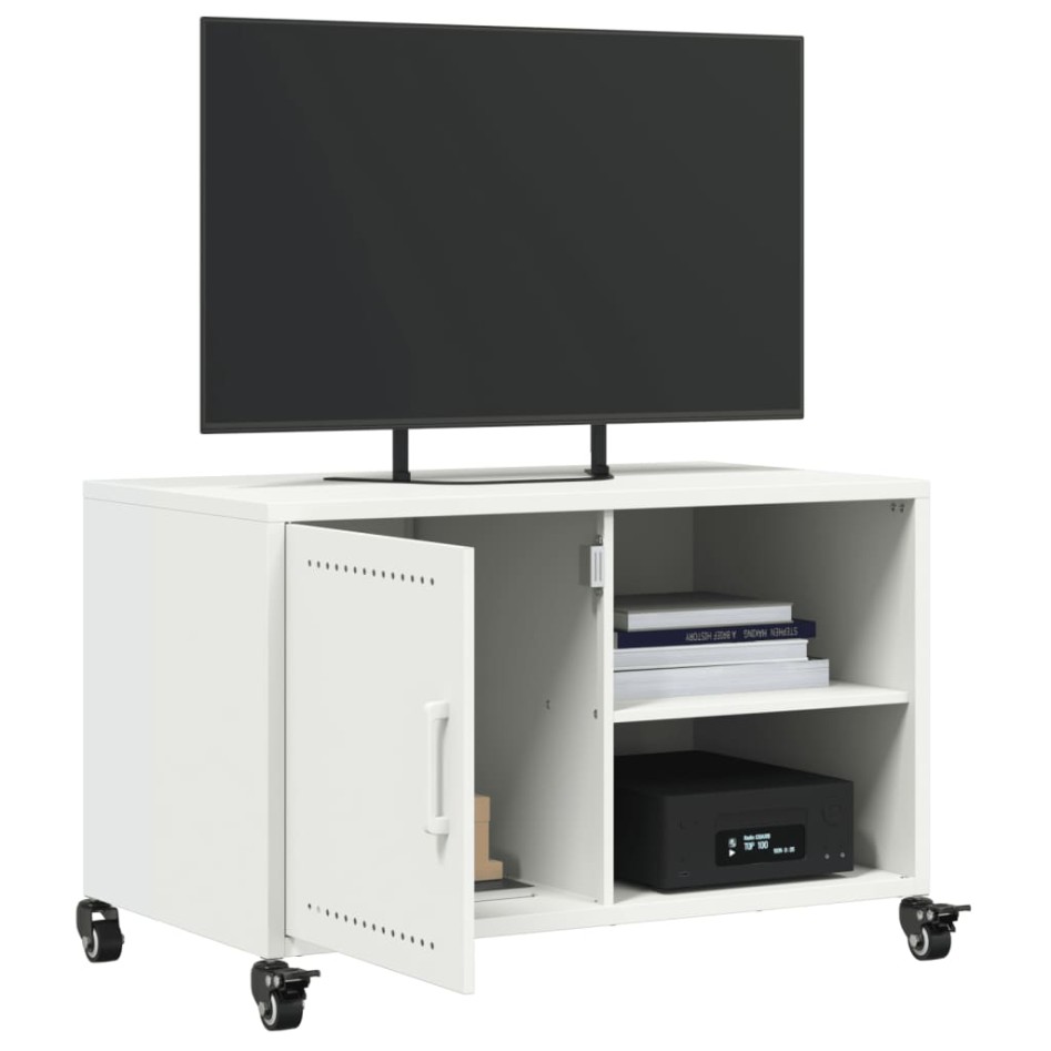 Mueble de TV acero blanco 68x39x43,5