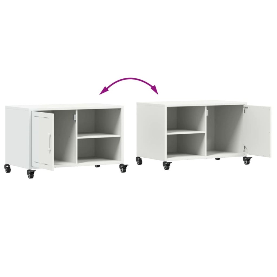 Mueble de TV acero blanco 68x39x43,5