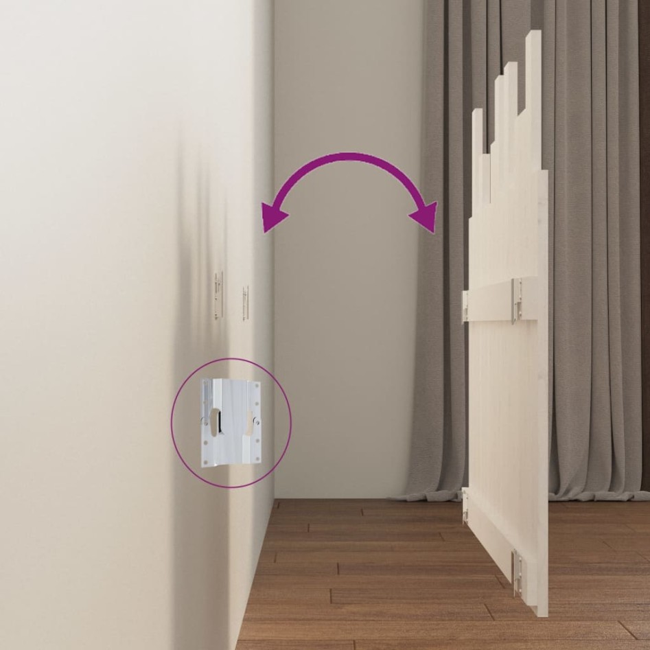 Cabecero de cama pared madera maciza pino blanco 95,5x3x80