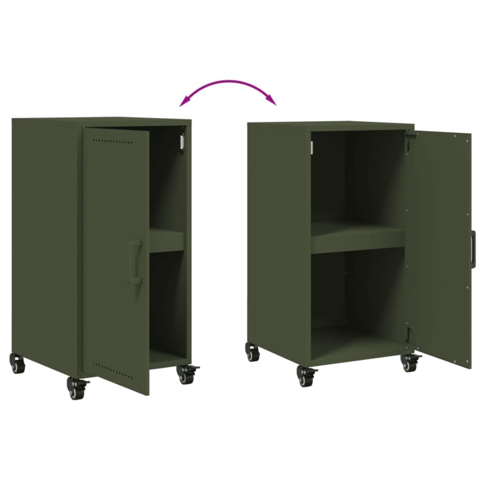 Aparador de acero verde oliva 36x39x72