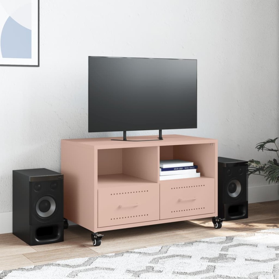 Mueble para TV acero laminado en frío rosa 68x39x43,5