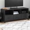 Mueble de TV acero negro 100,5x39x43,5 cm