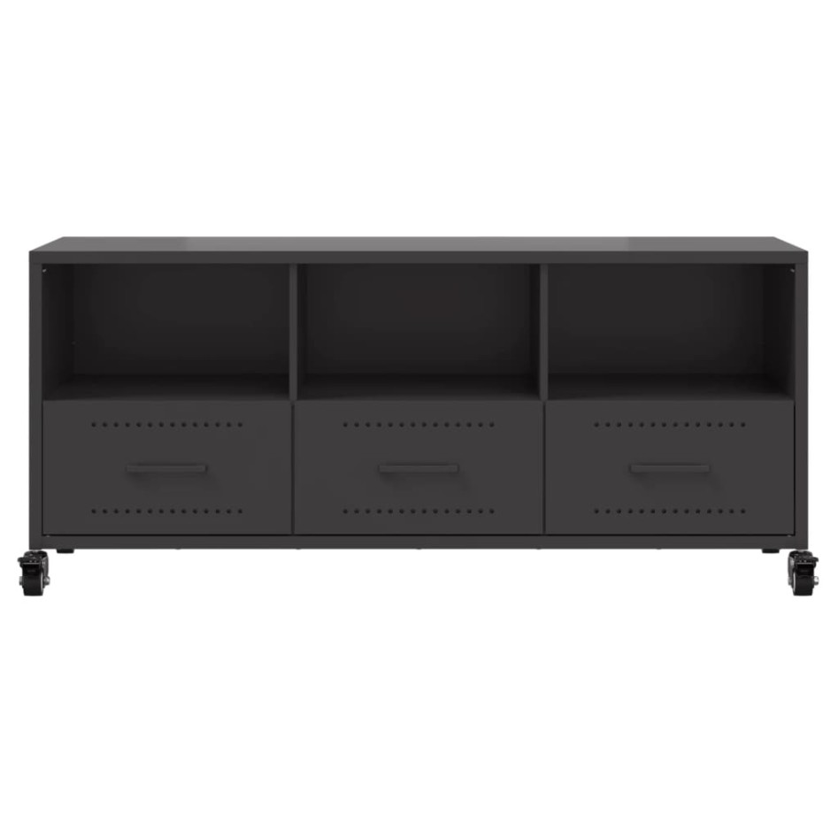 Mueble de TV acero negro 100,5x39x43,5