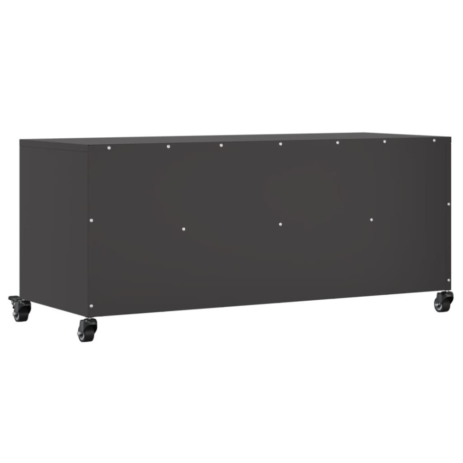 Mueble de TV acero negro 100,5x39x43,5