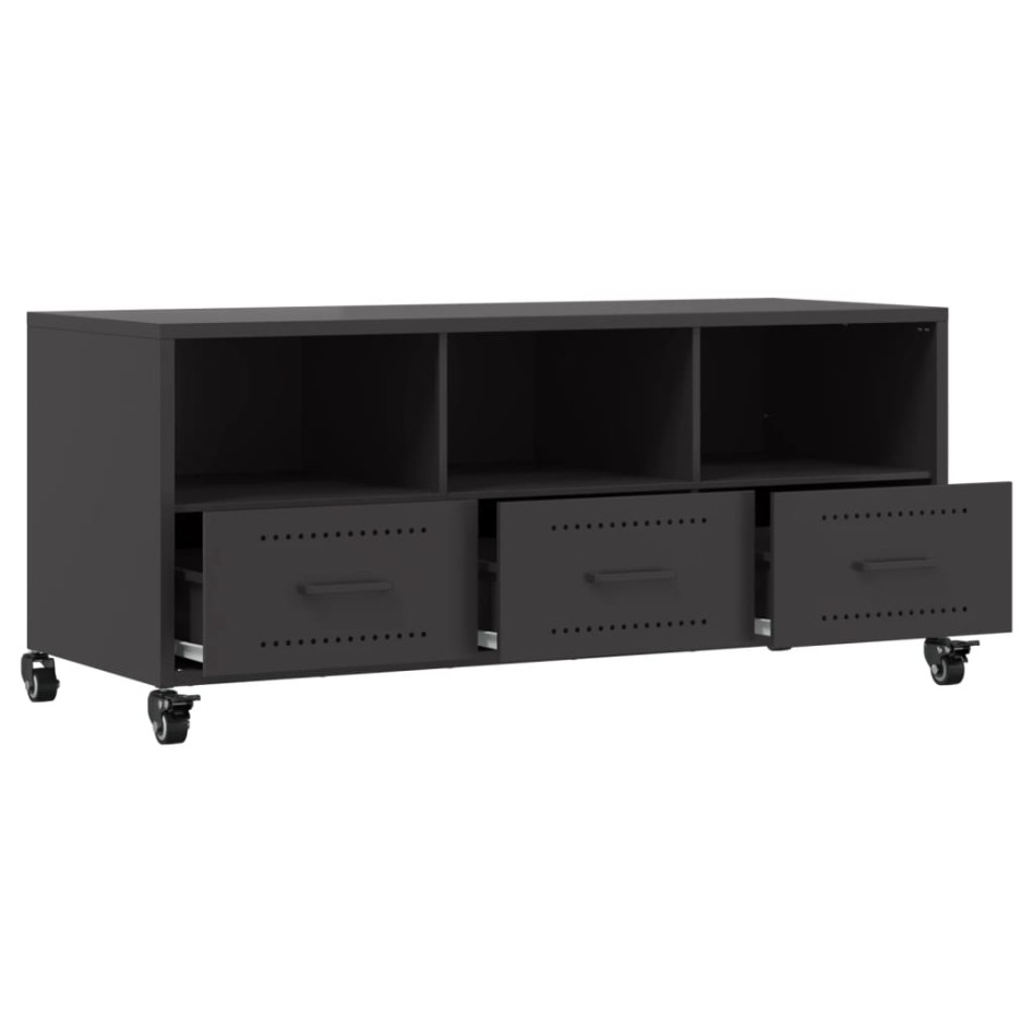 Mueble de TV acero negro 100,5x39x43,5
