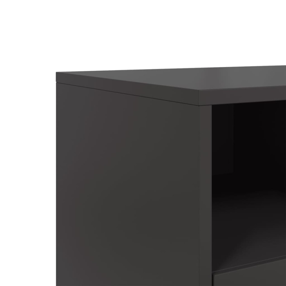 Mueble de TV acero negro 100,5x39x43,5