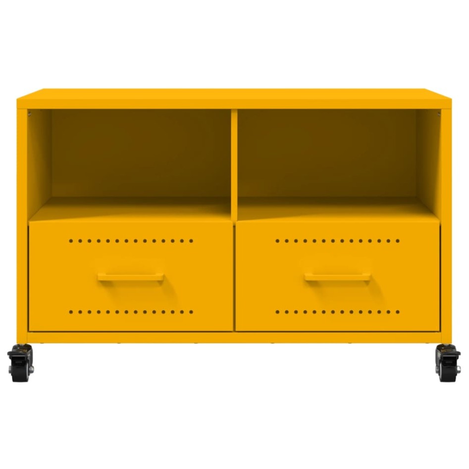 Mueble TV acero laminado en frío amarillo mostaza 68x39x43,5