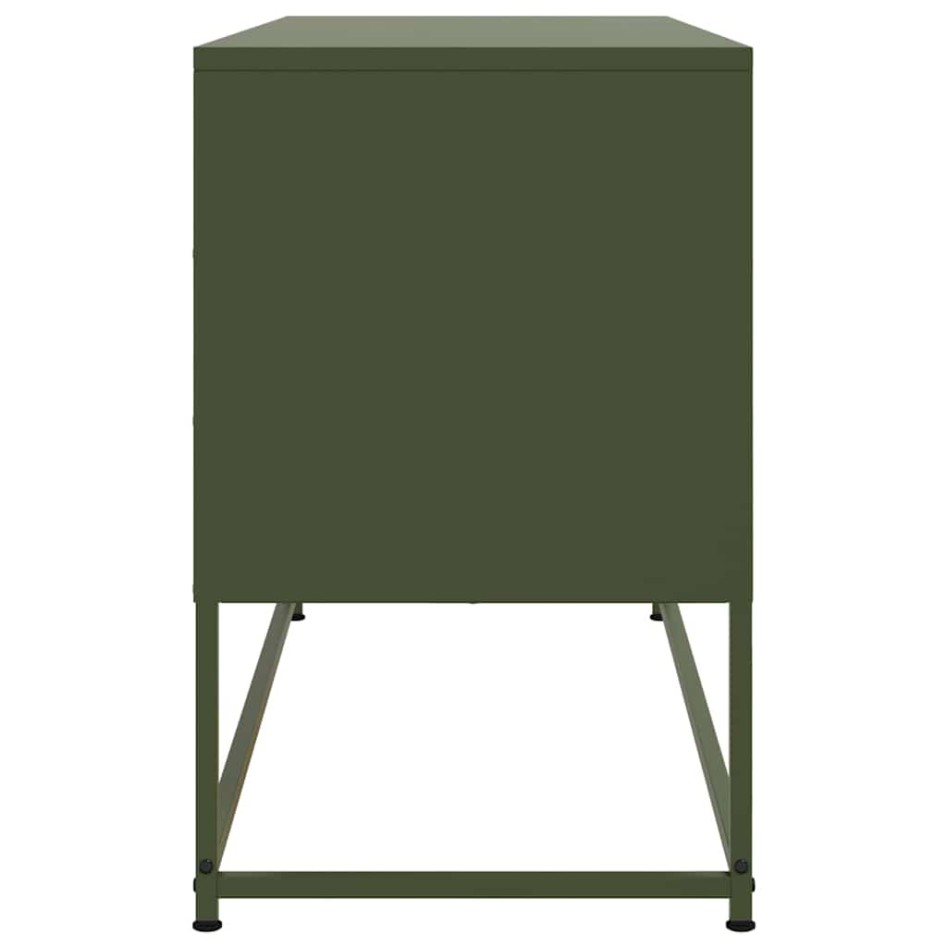 Mueble para TV de acero verde oliva 100,5x39x60,5