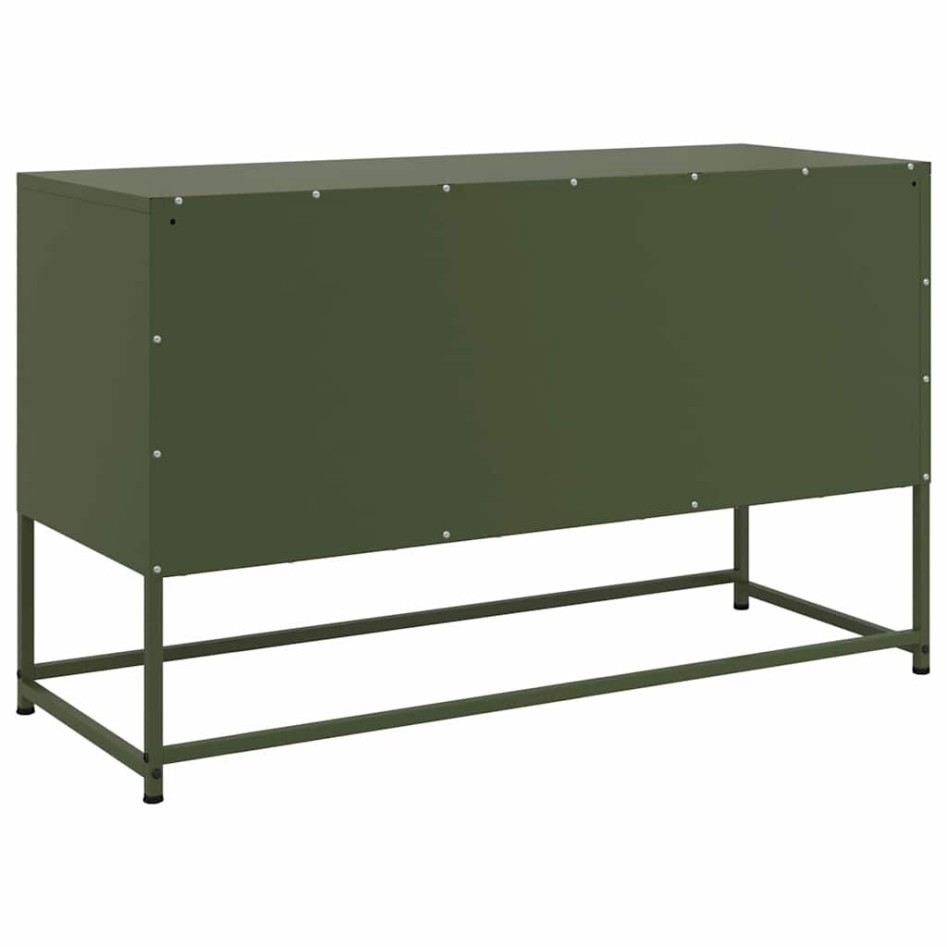 Mueble para TV de acero verde oliva 100,5x39x60,5