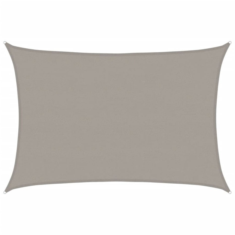 Toldo de vela rectangular HDPE gris claro 160 g/m² 5x7