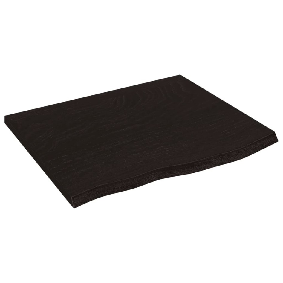 Tablero de mesa madera roble tratada marrón oscuro 60x50x2